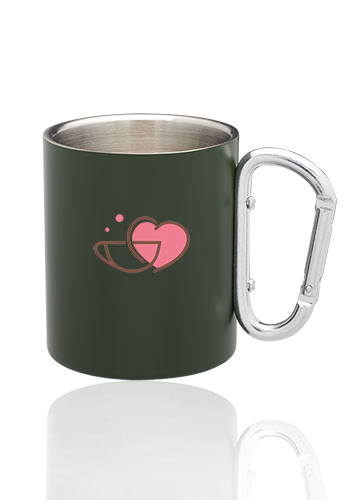 10 oz. Carabiner Handle Stainless Steel Mugs 12