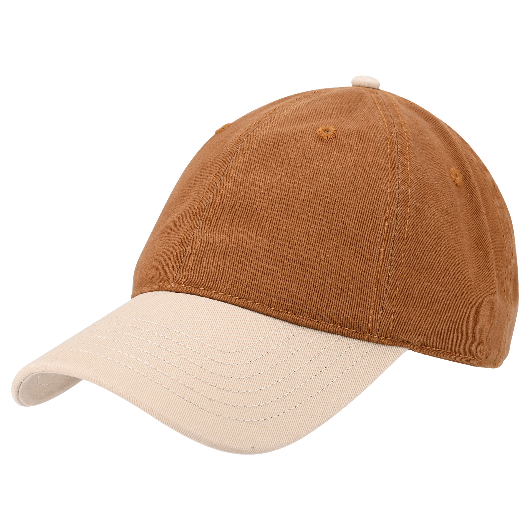 6-Panel Twill Cotton Two Tone Curved Brim Baseball Cap 2