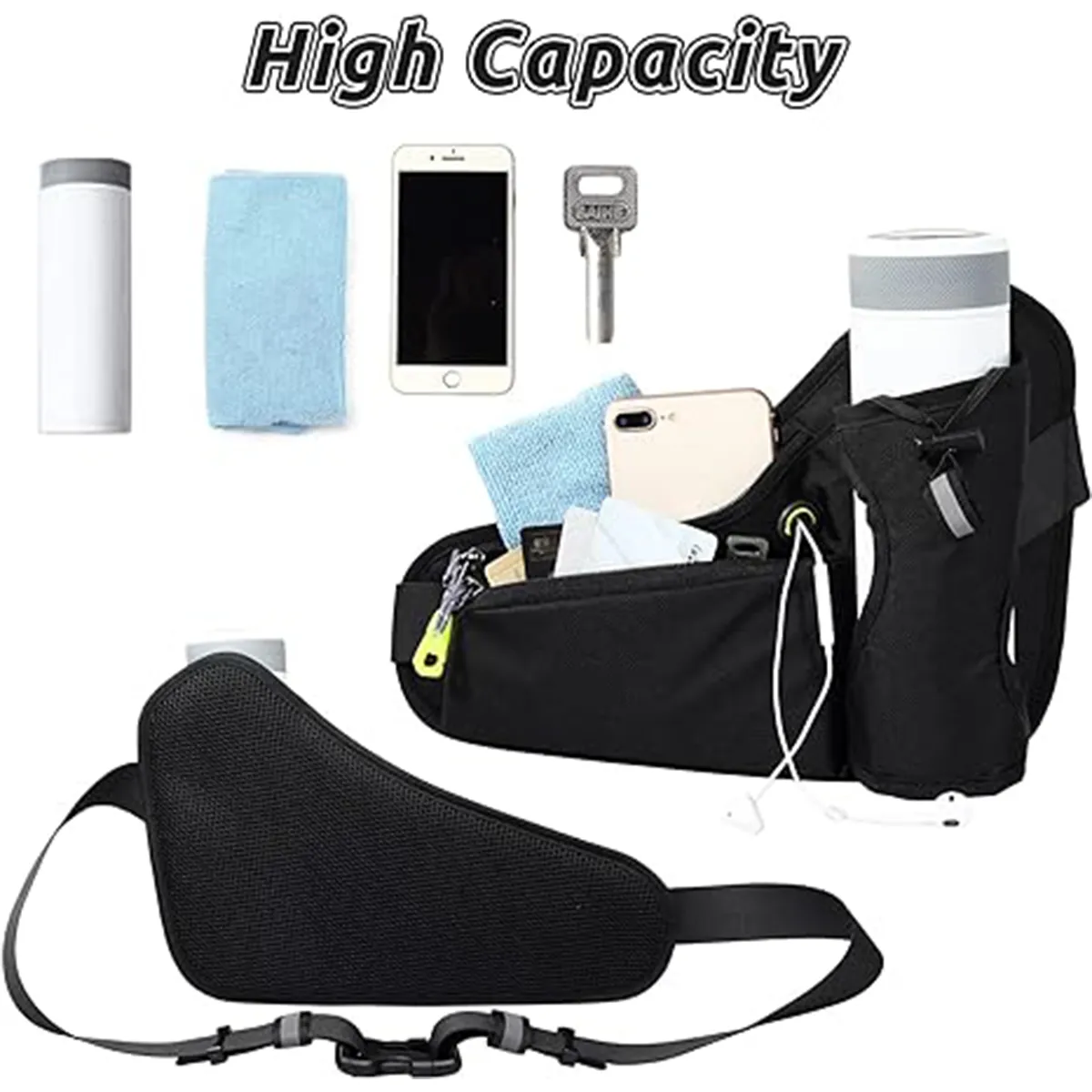 Breathable Lightweight Waist Bags With Water Bottle Holder 4