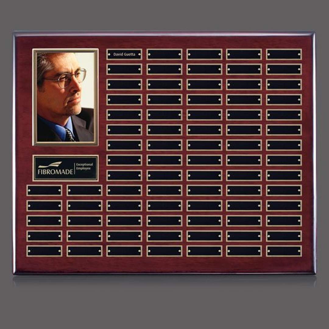 Photo (Vert) P/Plaque - Rosewood/Gold 9