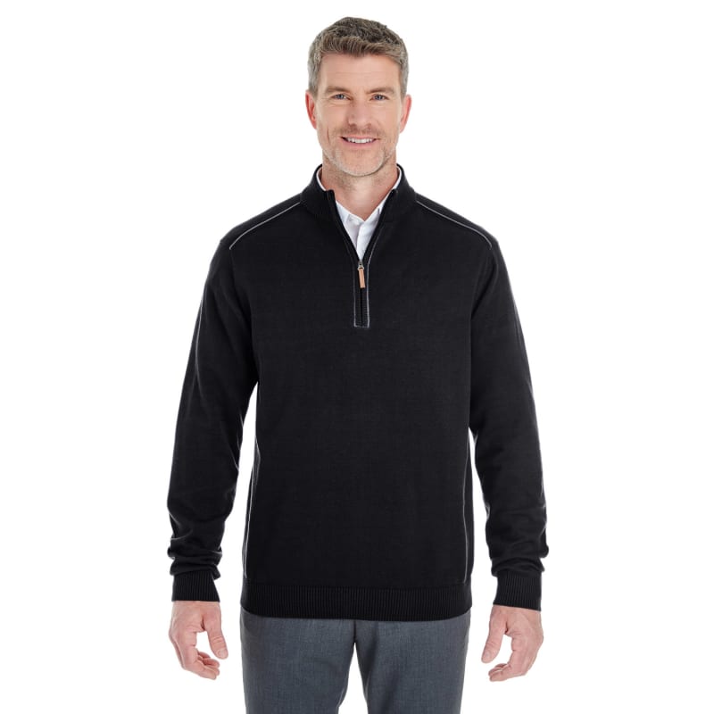 Devon & Jones Men's Manchester Fully-Fashioned Quarter-Zip Sweater 3