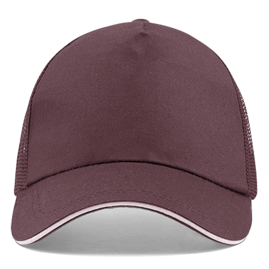 Stock Poly Cotton 5 Panel Mesh Back Cap, Hook and Loop Fastener 11