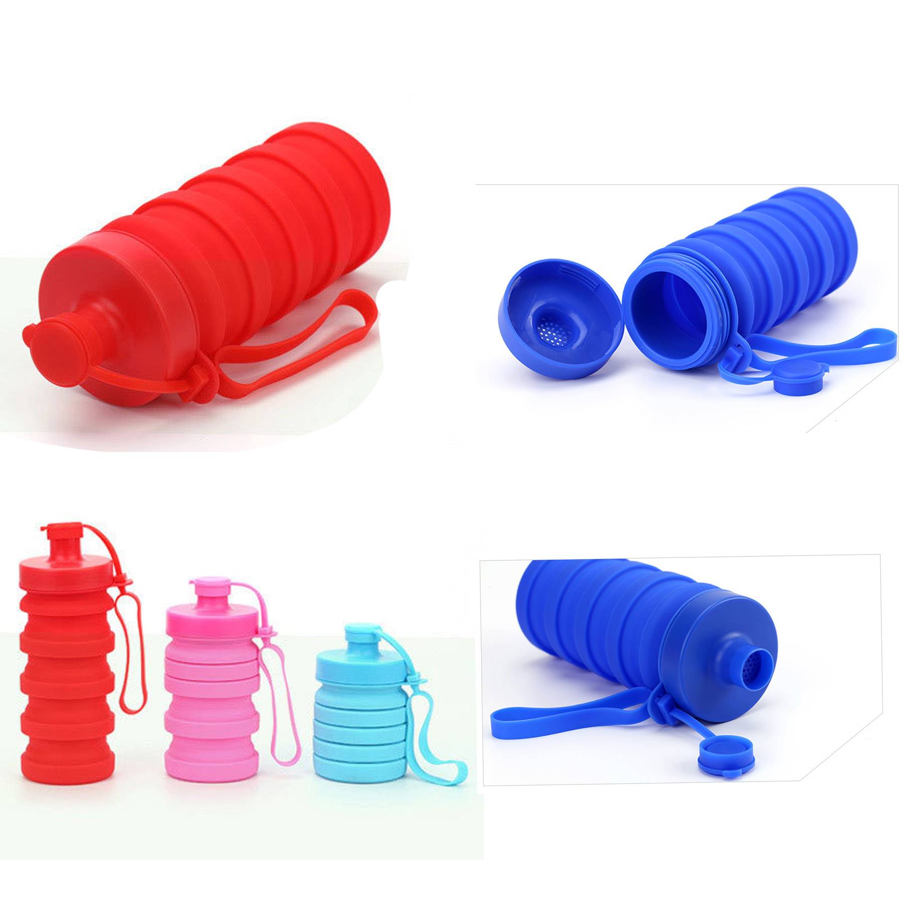 13.3 oz Collapsible Carabineer Silicone Water Bottle 6
