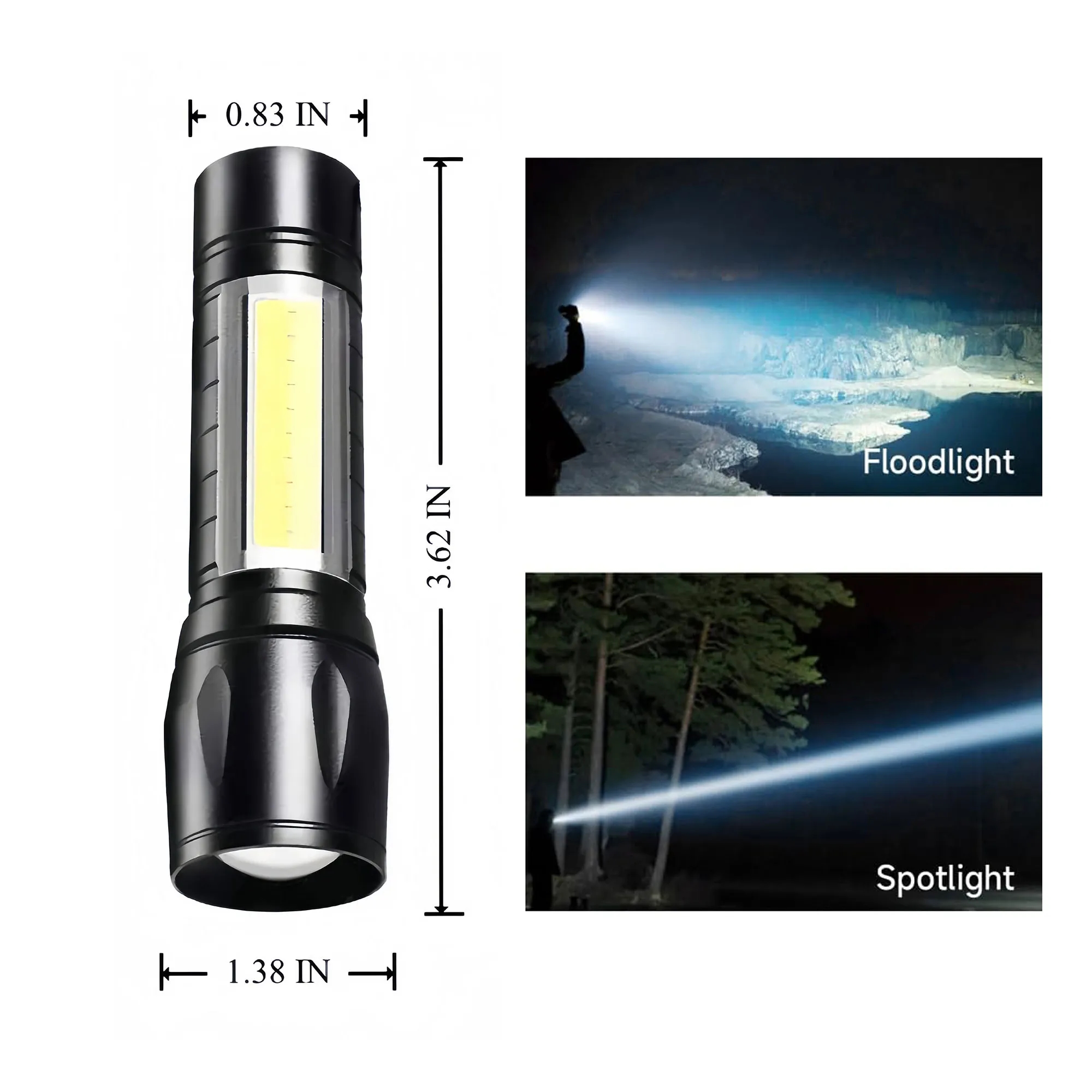 Premium Zoomable Flashlight With 5 Modes Aluminum Body 6