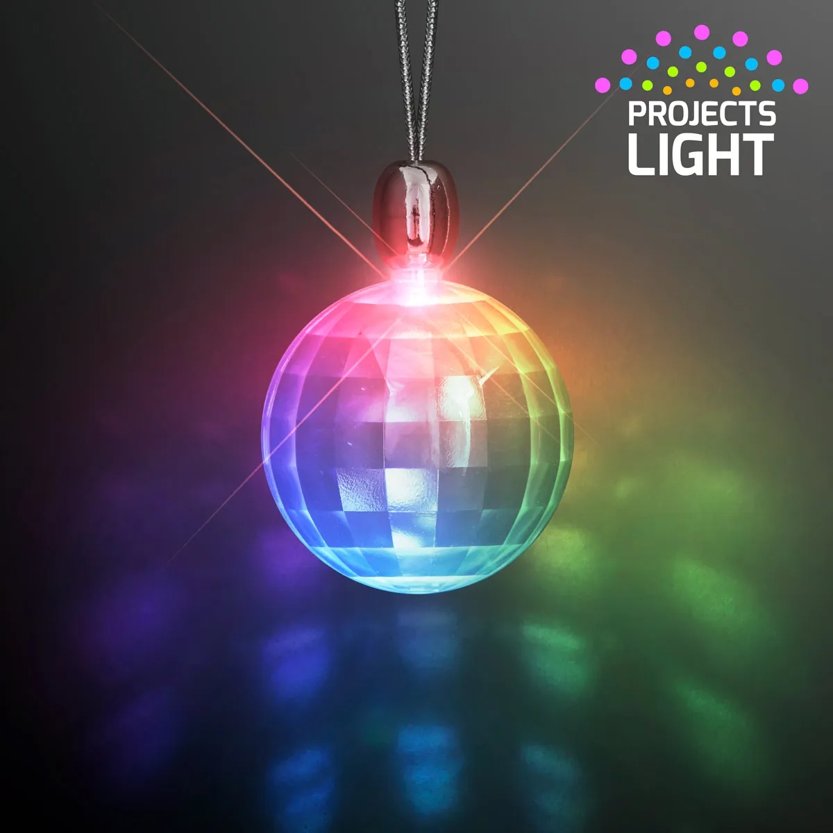 Acrylic Mini Disco Ball Necklace, Light Projecting 4