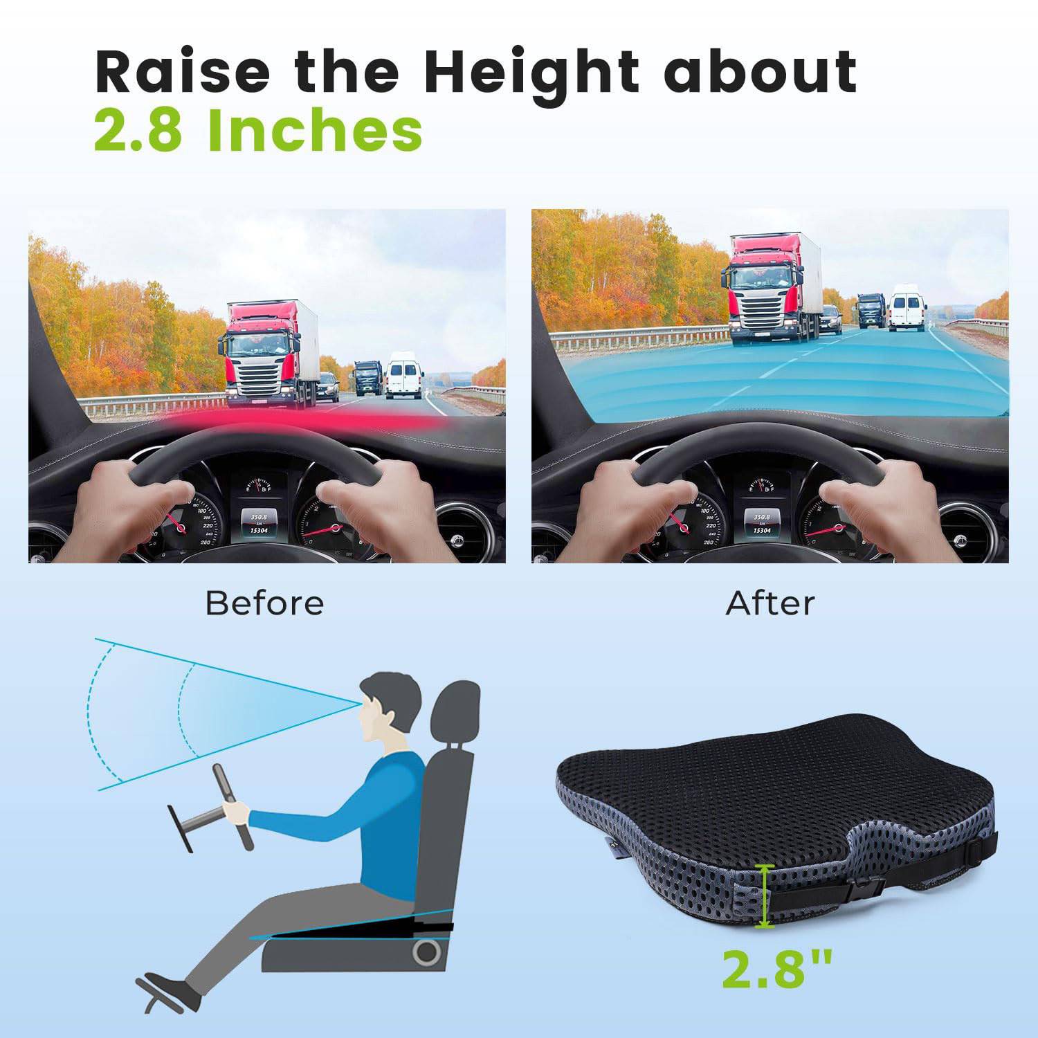 Custom Car Breathable And Elevated Cushion 7