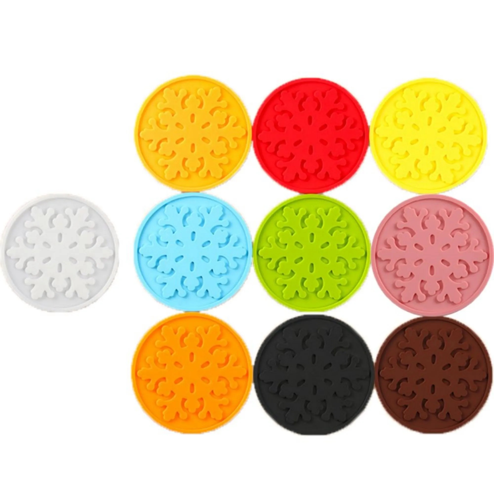 Silicone Snowflake Round Cup Coasters 3