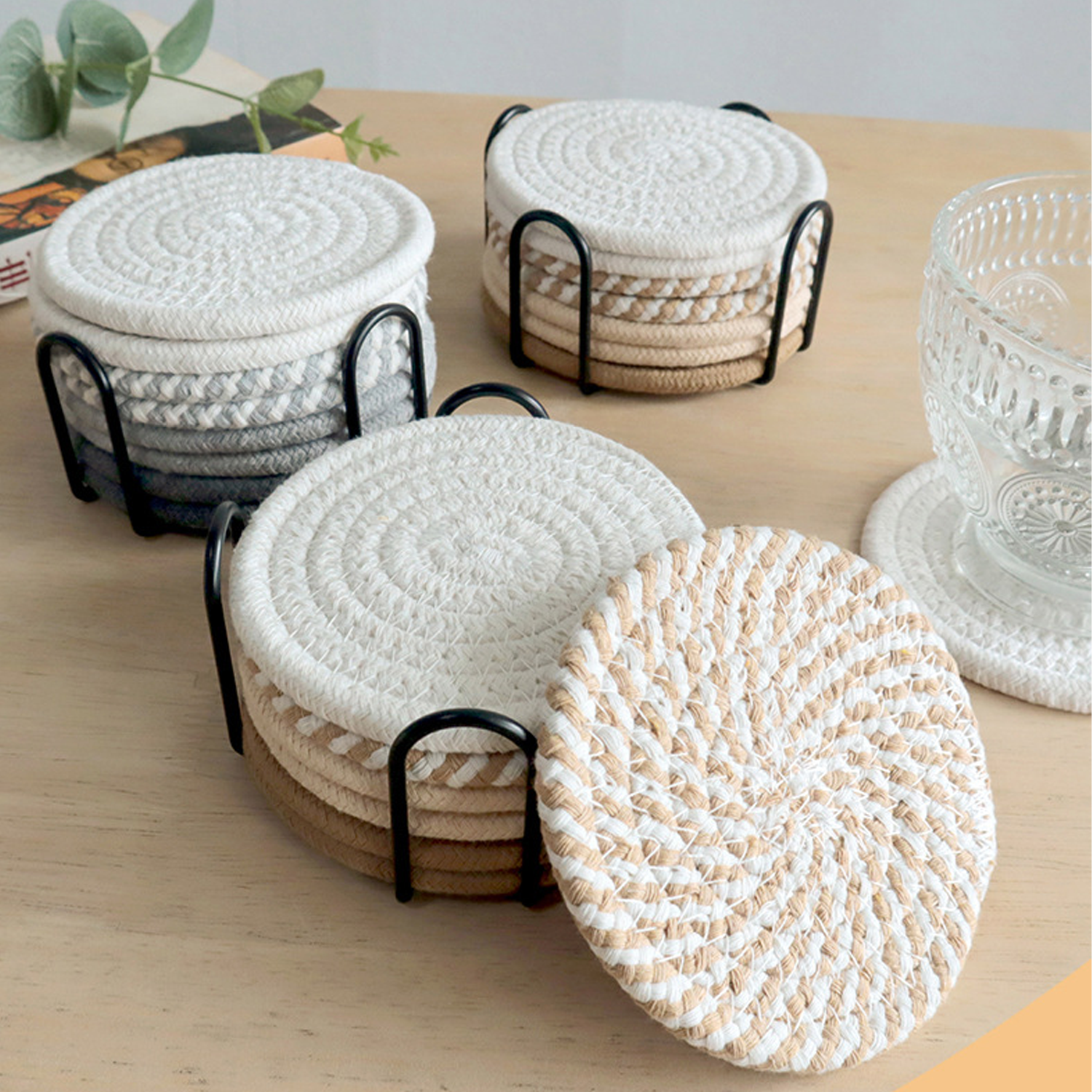 Fabric Woven Cup Coasters 4