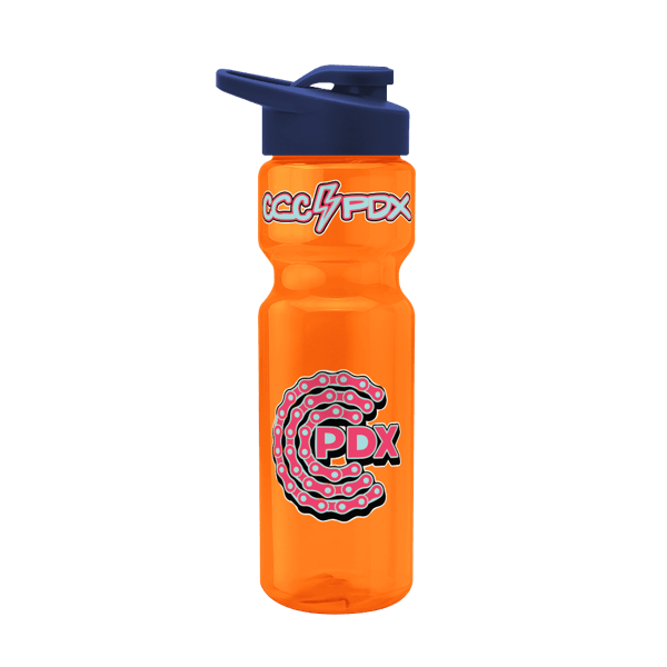 Blazer 28oz Transparent Bike Bottle w/Drink-thru Lid 1020