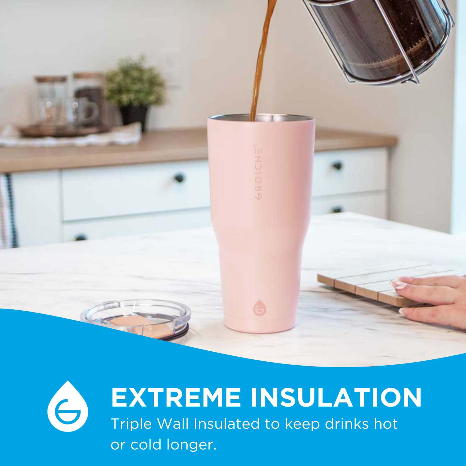 20 oz. GROSCHE® YUKON Insulated Tumbler with Clear Lid 2