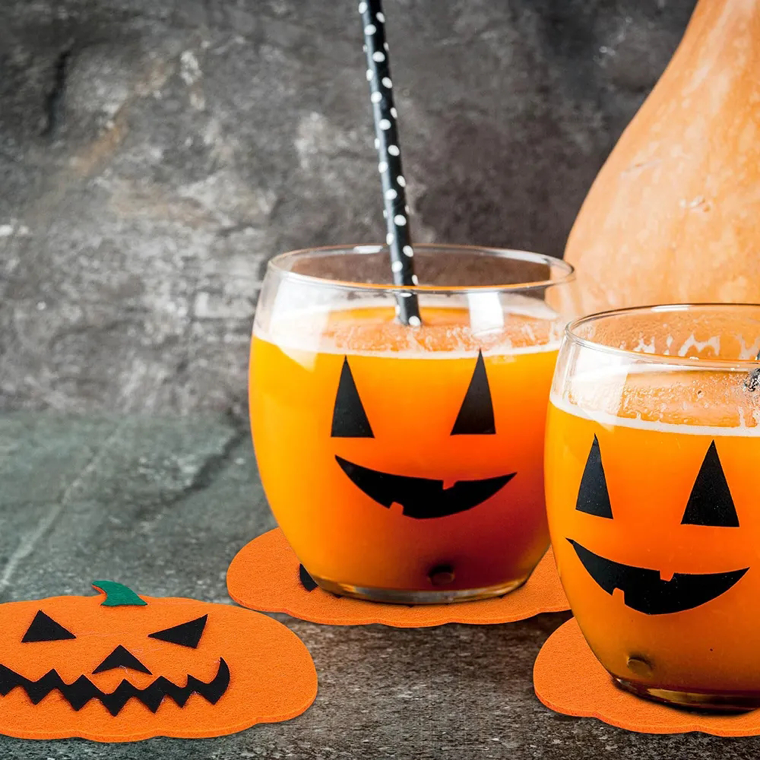 5PCS Felt Pumpkin Coaster 4