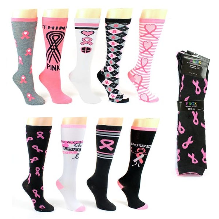 Women's Knee High Socks - Size 9-11 Breast Cancer Awareness 2