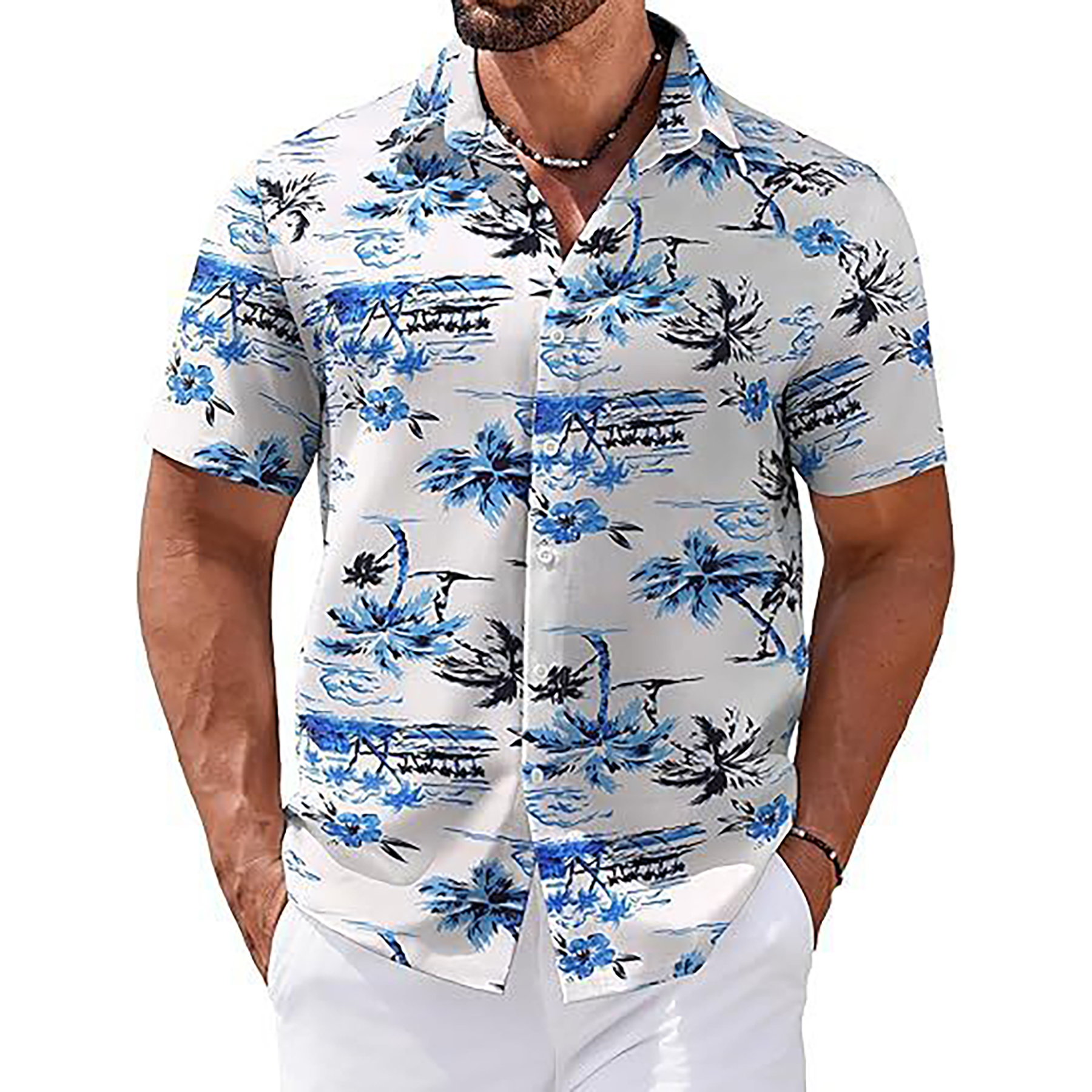 Men's Tropical Floral Beach Shirt 9