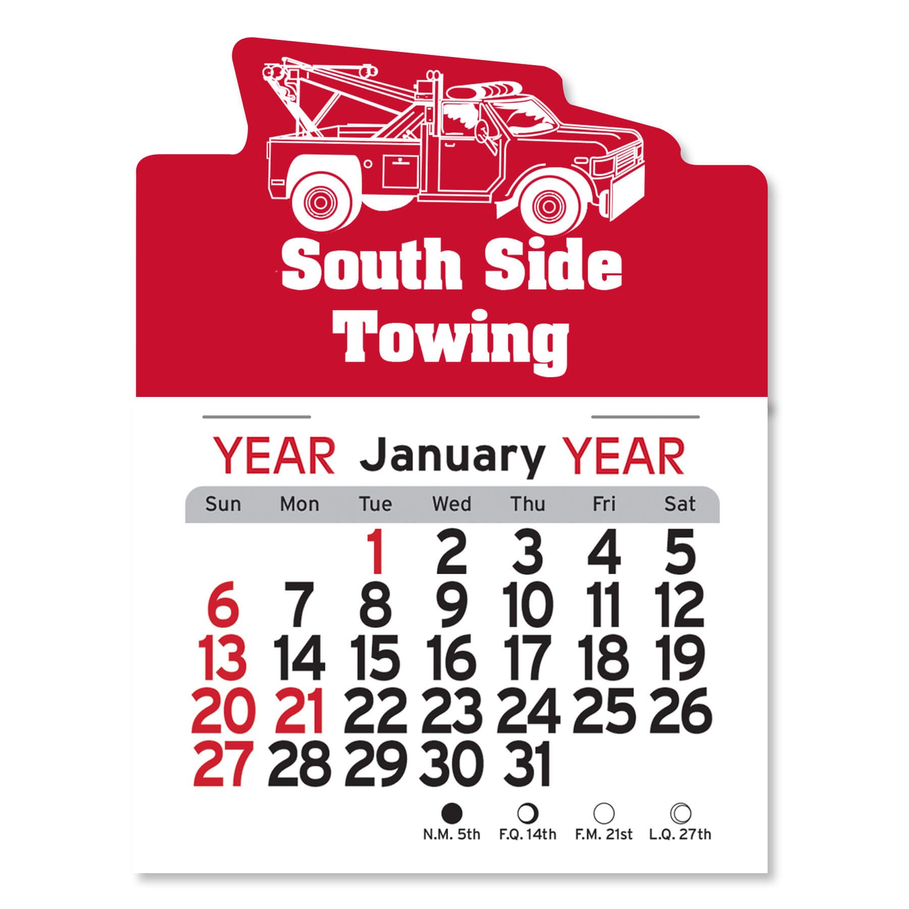 Adhesive Peel-N-Stick® Calendar - Tow Truck 9