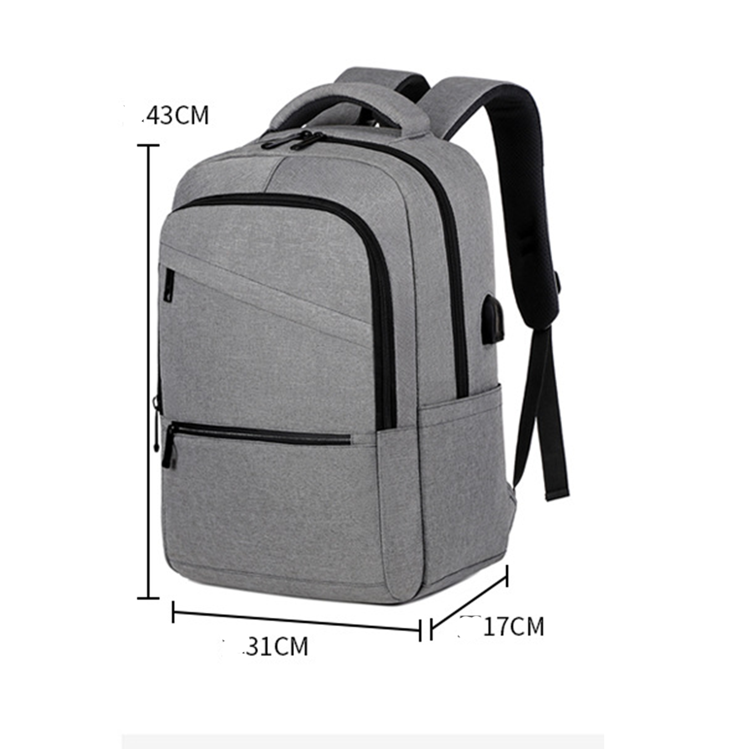 Oxfors Waterproof Backpack With Usb Charging Port 1