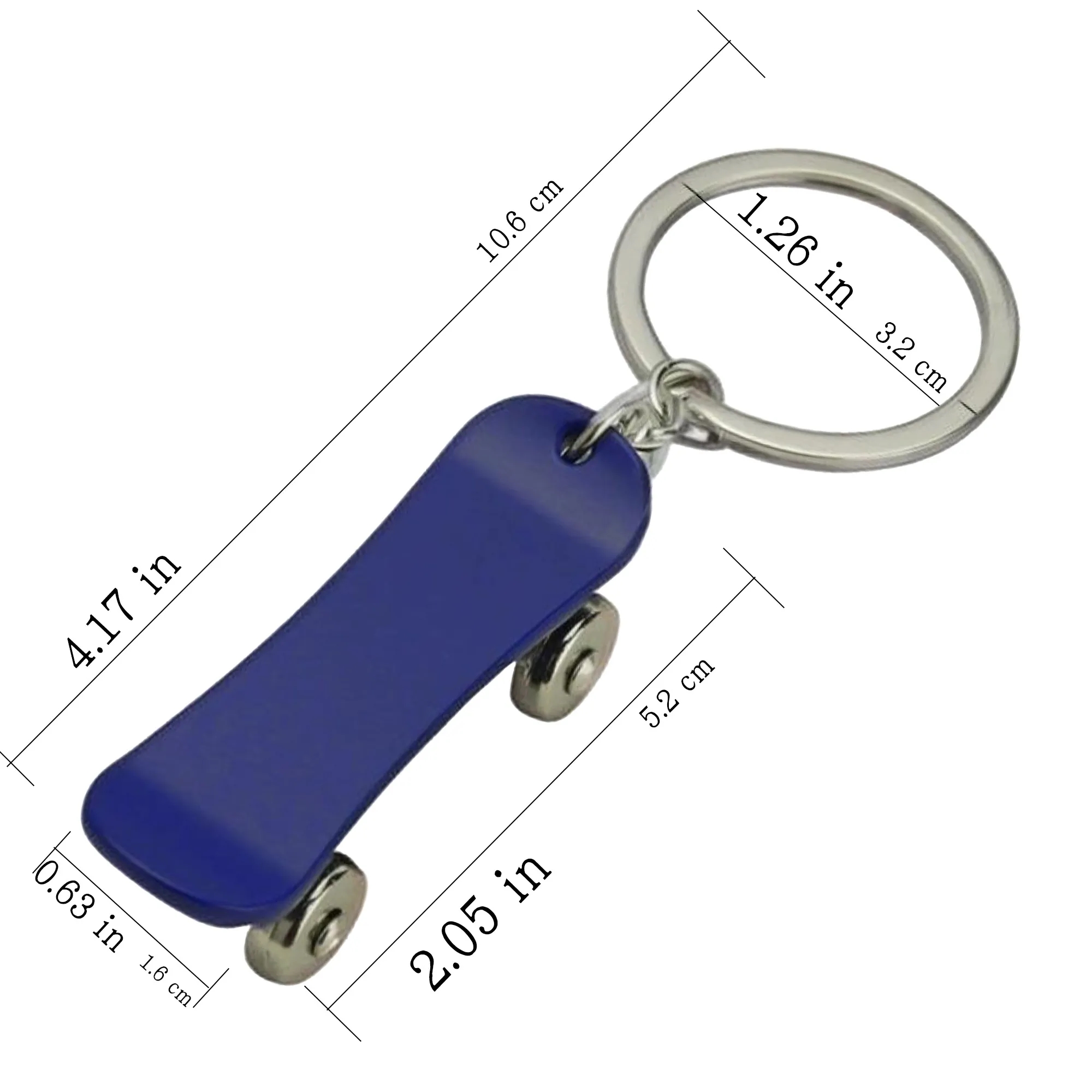 Metal skateboard keychain 3