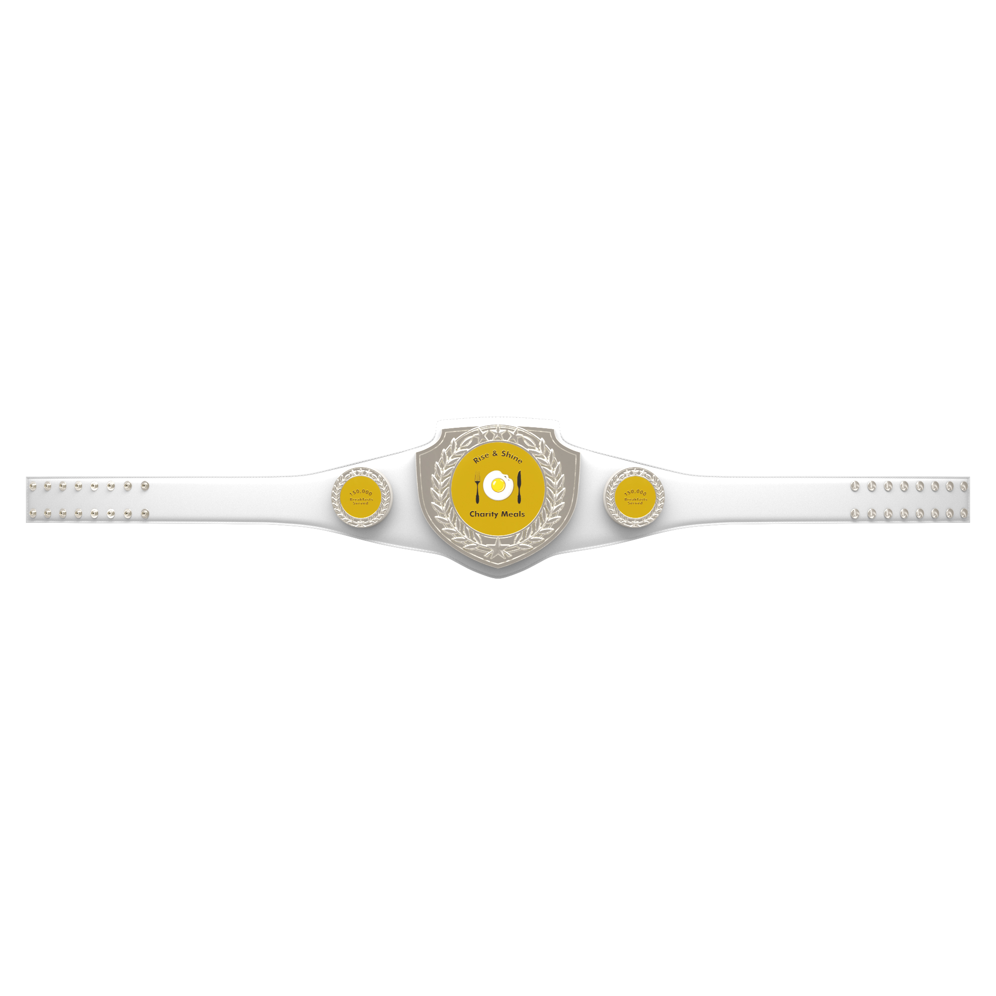 Express Vibraprint® Bright Silver Champion Award Shield Belt 5