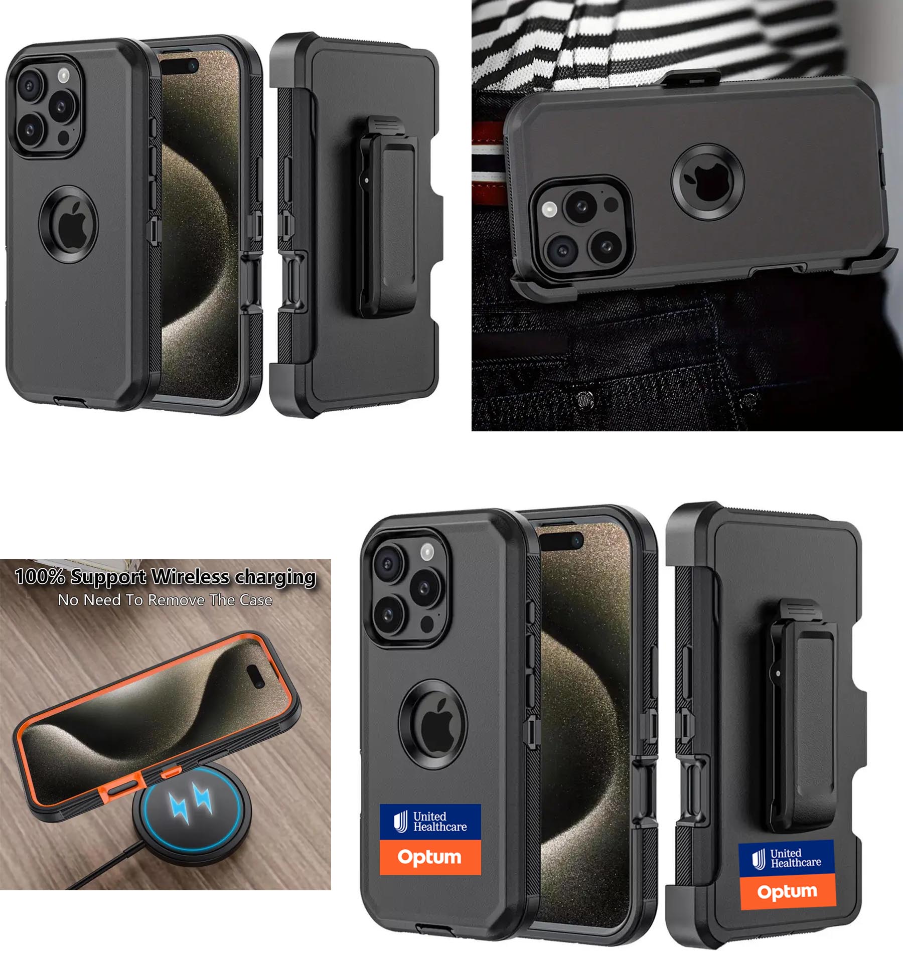 iBank ® iPhone 16 Shockproof Case with Belt Clip and a kickstand 1