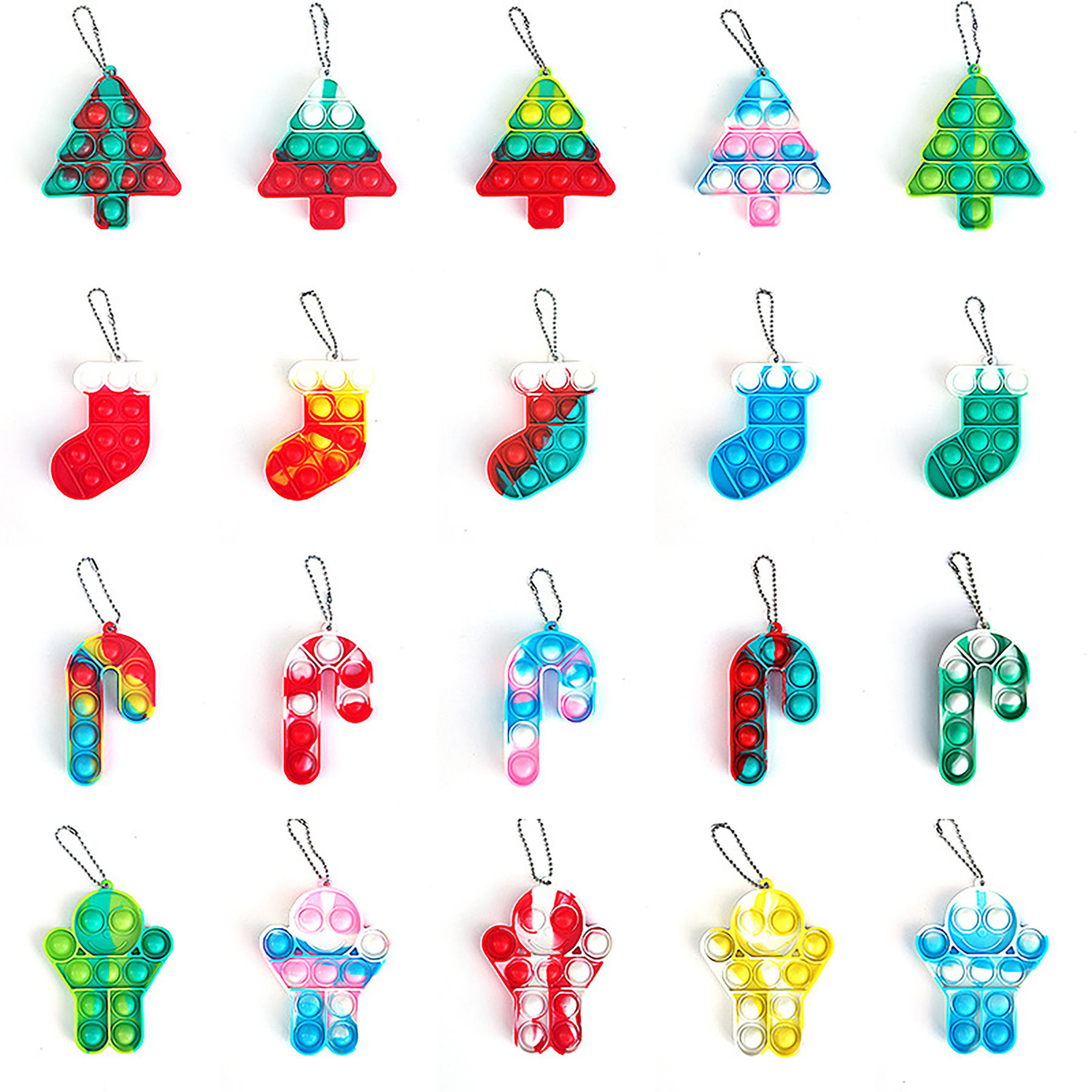 Mini Pop Push It Fidget Toy Keychain for Kids Adults 11