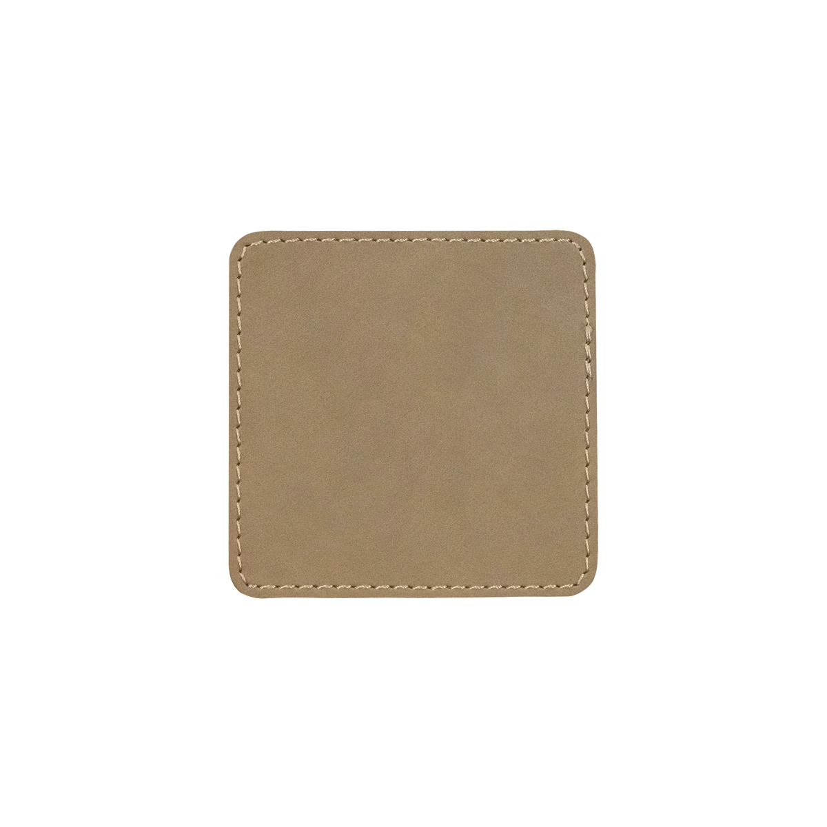 3" Light Brown Leatherette Square Patch with Adhesive 2