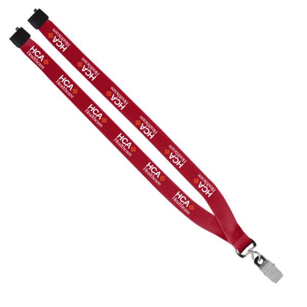 3/4" Polyester Lanyard with Sewn Silver Metal Split-Ring 28