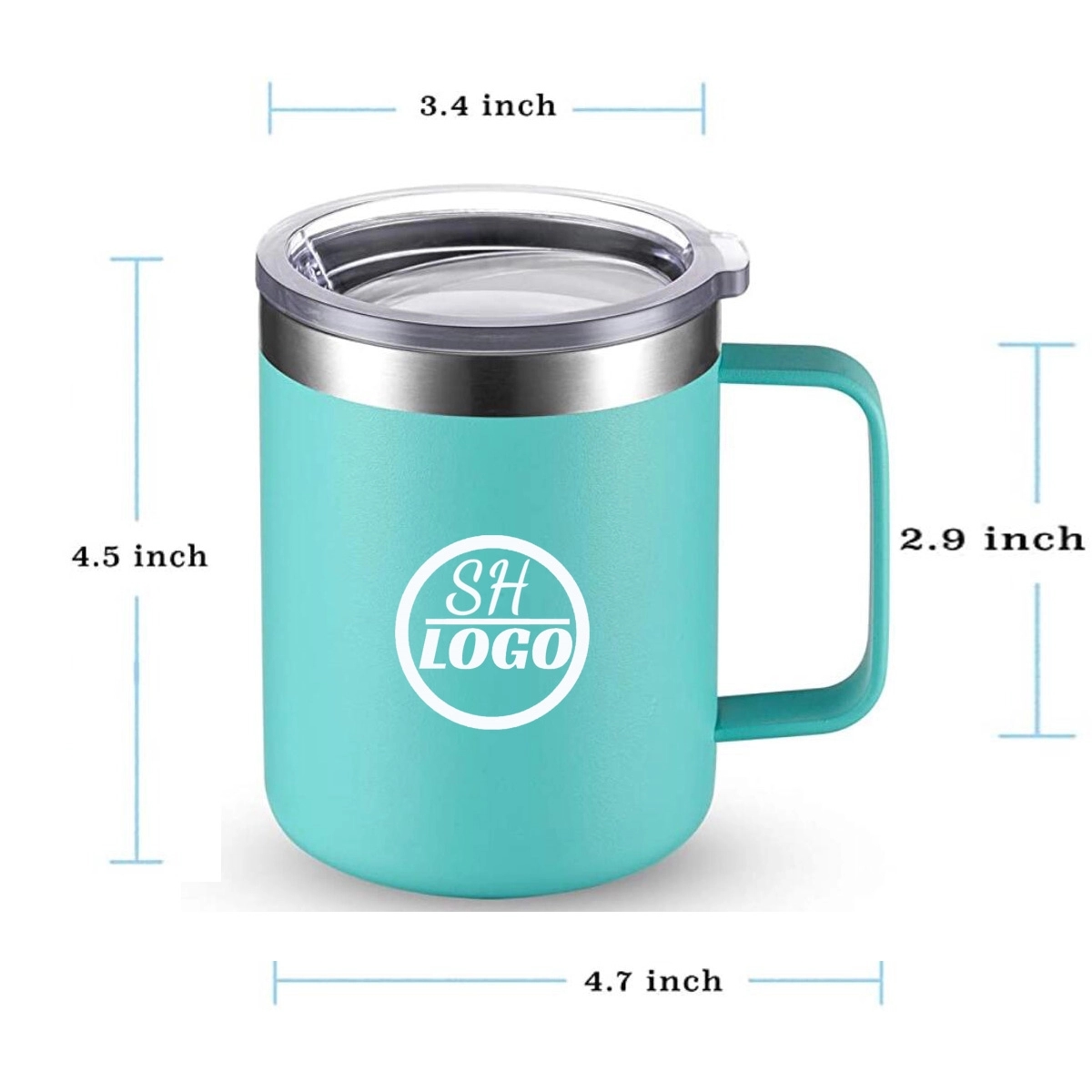 12Oz Stainless Steel Coffee Mug Cup With Handle 2