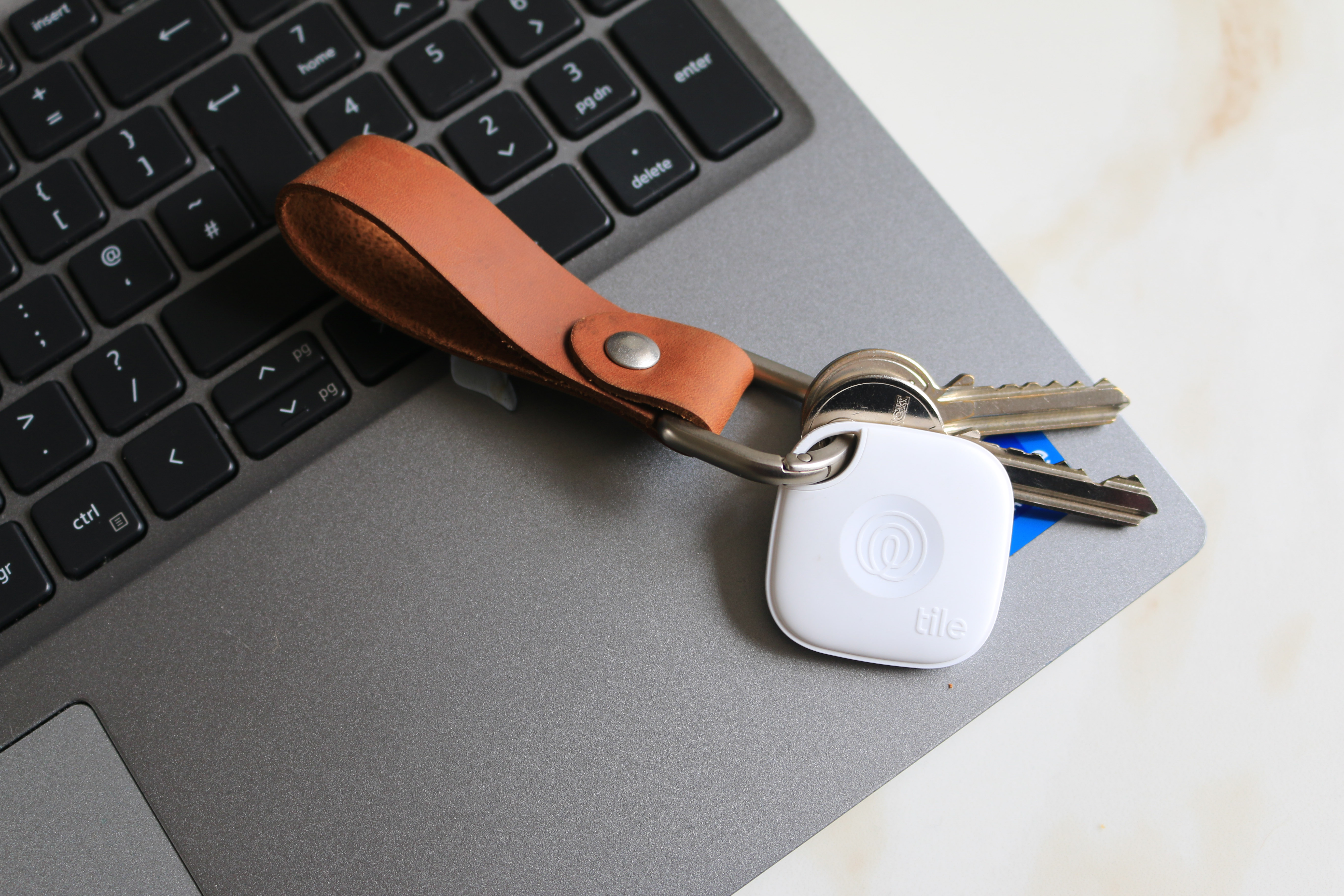 New Tile Mate with Full Grain Leather Key Fob 60