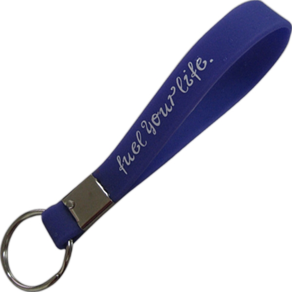 1/2 Inch Printed Silicone Wristband Keychain 1