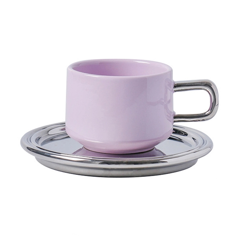 Custom 8.4 OZ. Ceramic Tea Cup Coffee Mug with Saucer Set 13