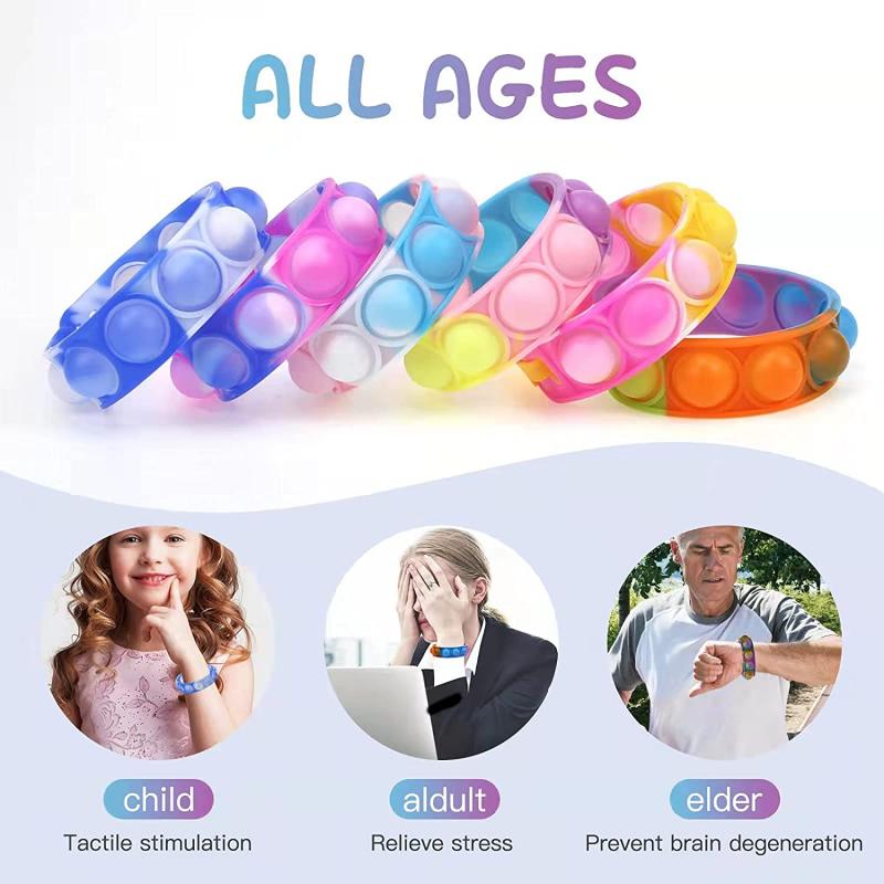 Colorful Push Bubble Wristband Sensory Fidget Bracelet 5
