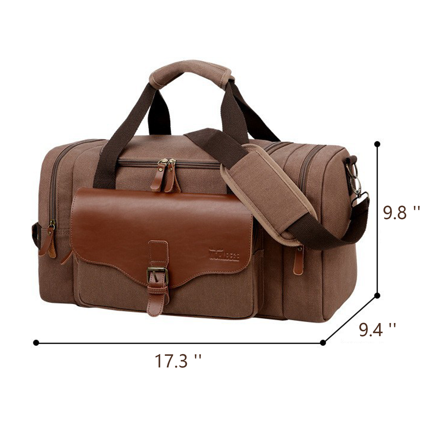 Deluxe canvas pu leather shoulder strap Travel Duffel Bag 5