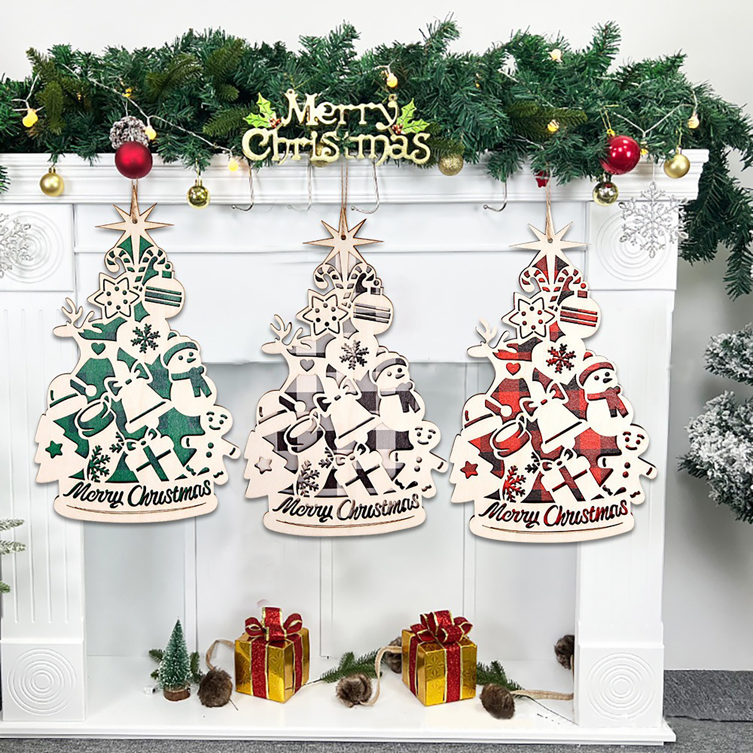 Christmas Wooden Pendant 2