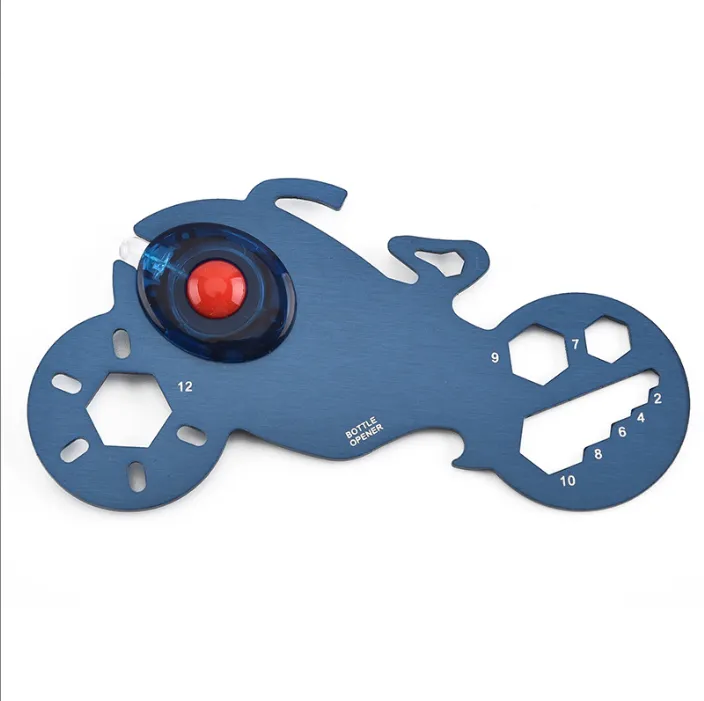 Moto-shaped Wrench Set Tool Card With LED 4