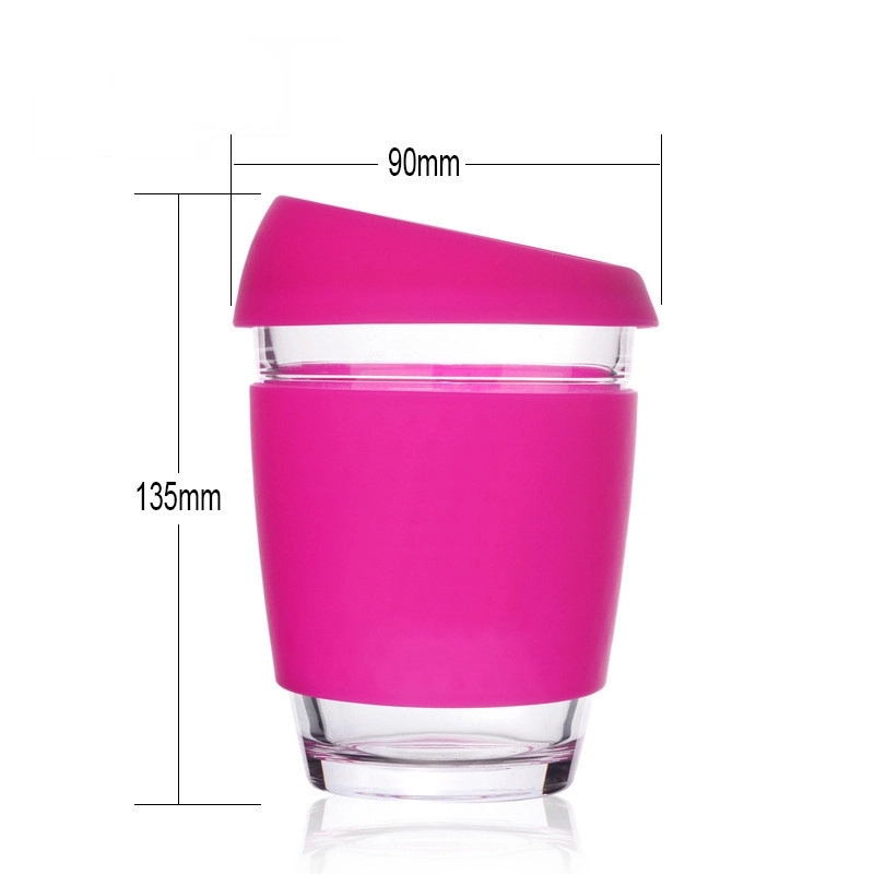 Glass Reusable Coffee Cup with Lid 7