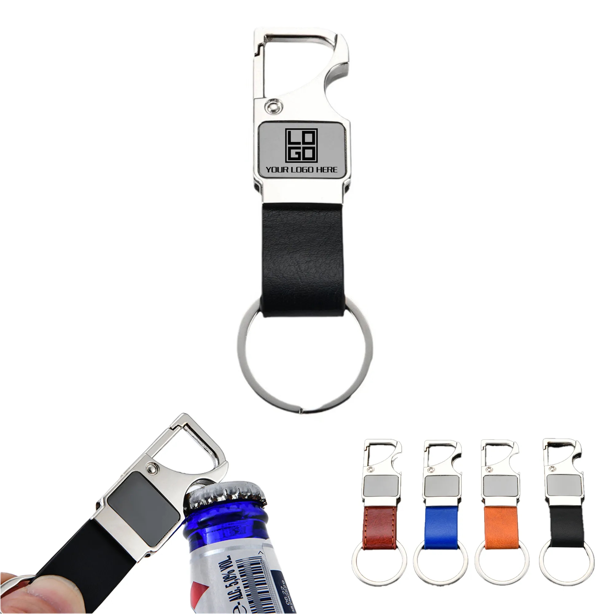 LED Leather Keychain Bottle Opener MOQ20pcs