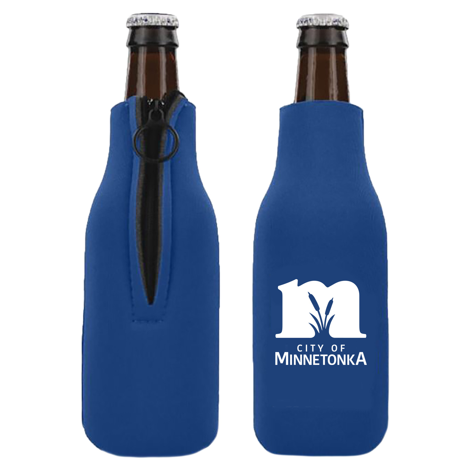 Neoprene 12 OZ. Bottle Cooler w/Zipper, custom koozie with logo imprint 3
