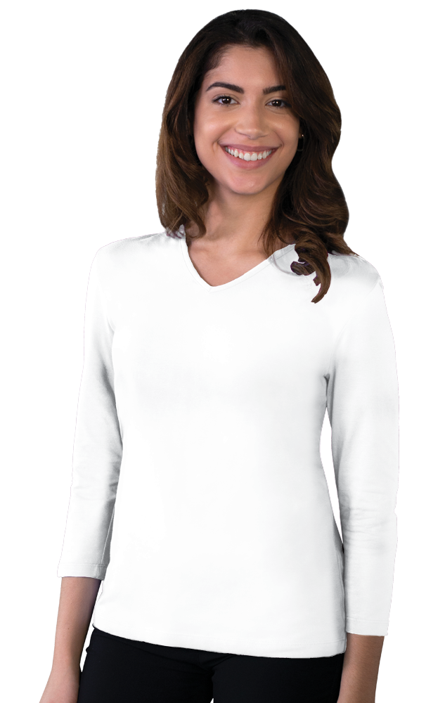 Ladies' 3/4 Sleeve V-Neck Tee 9