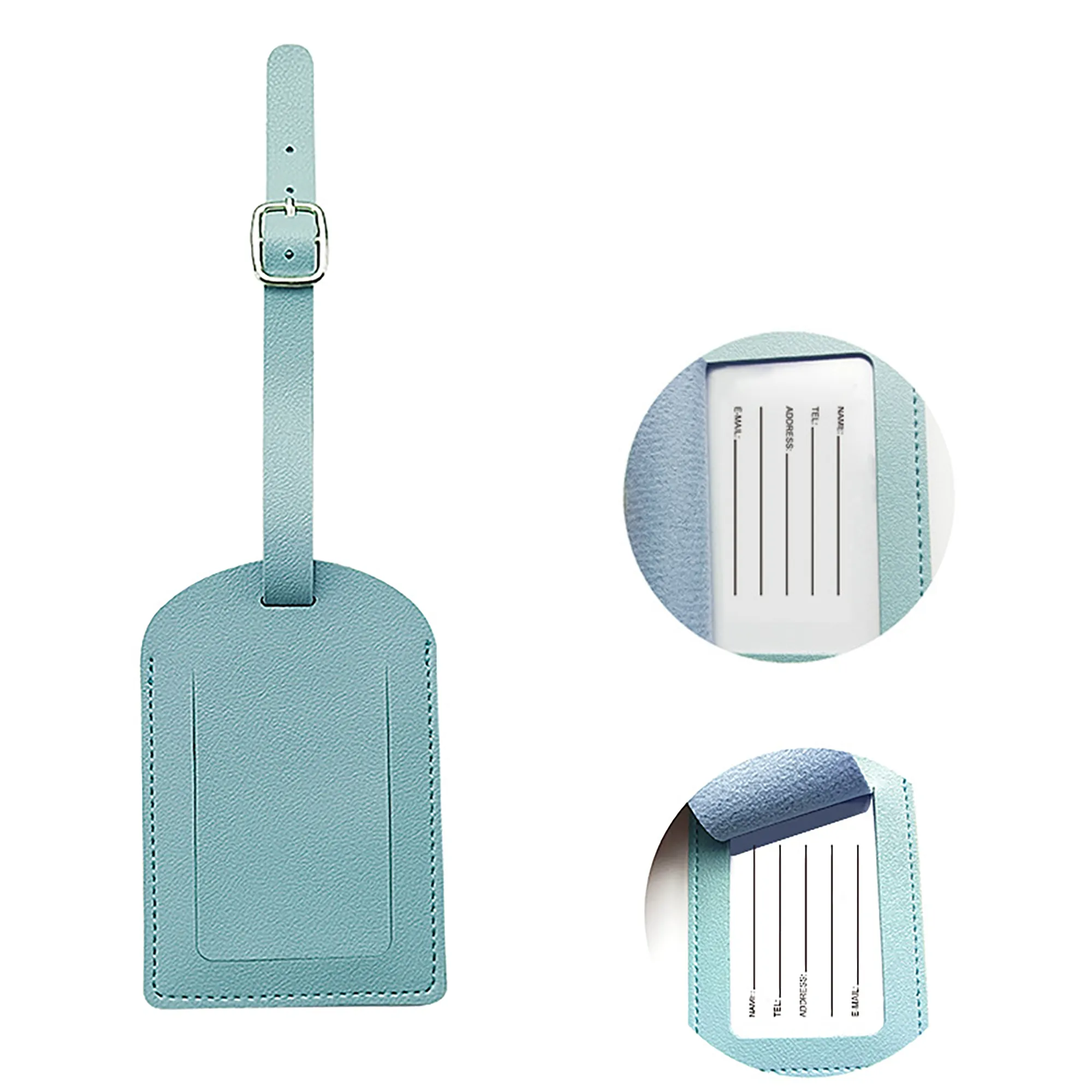 Costum Soft PU Leather Luggage Tag 12