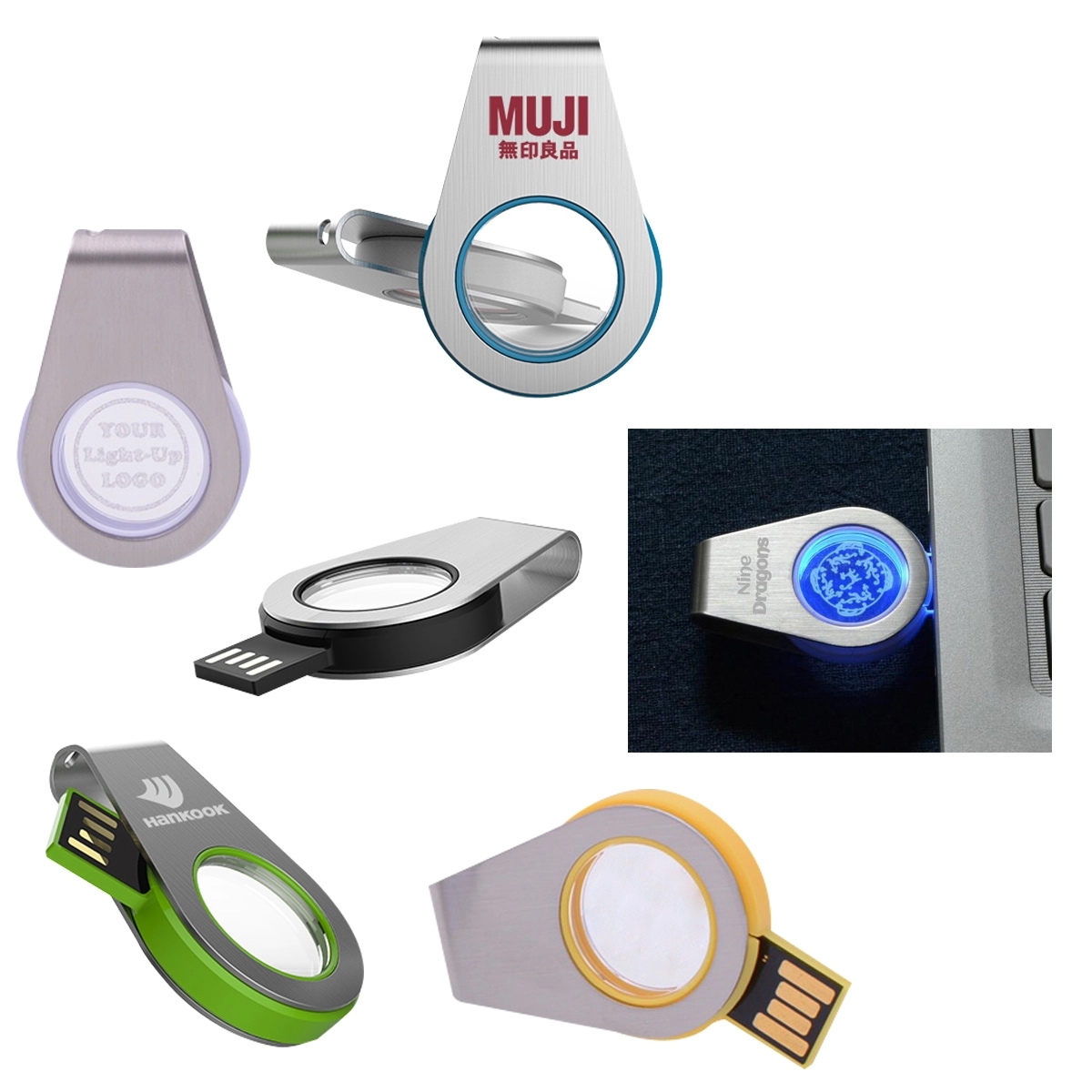 Light Up Swivel USB Drive 2