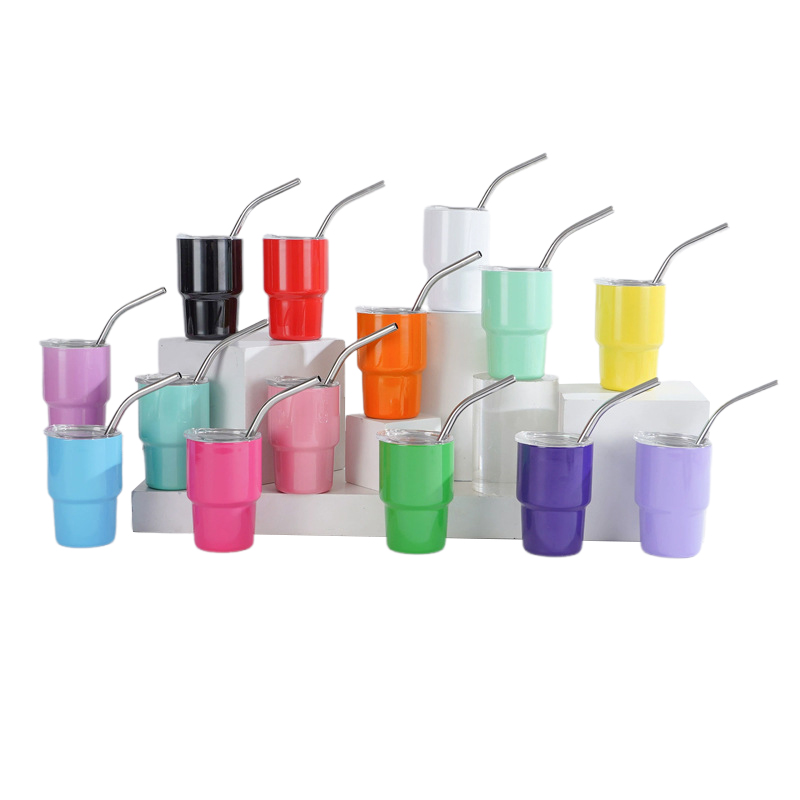 3oz Tumbler Shot Glass with Straw and Lid 2