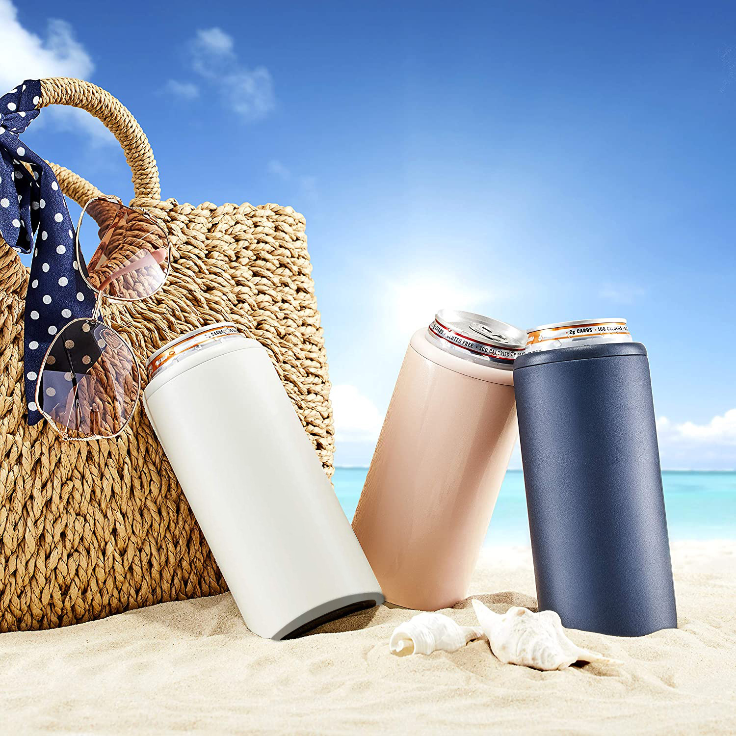 12oz Insulated Double Walled Stainless Steel Can Cooler 3