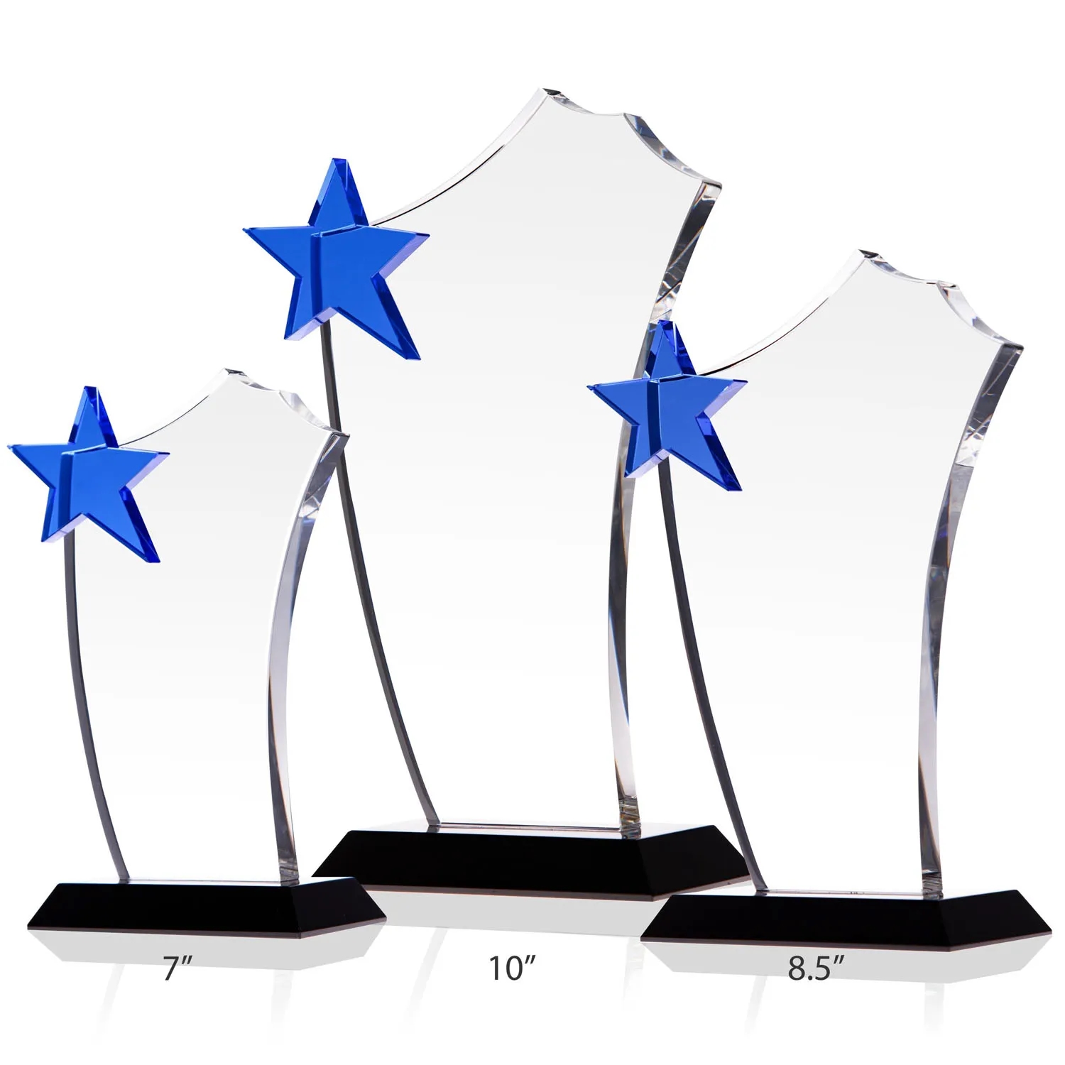 Crystal Blue Star Sail Award Plaque 3