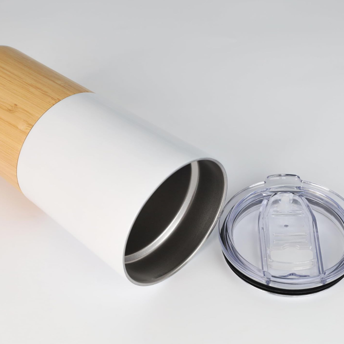 17Oz. Bamboo Base Stainless Steel Tumbler with Custom Logo 3
