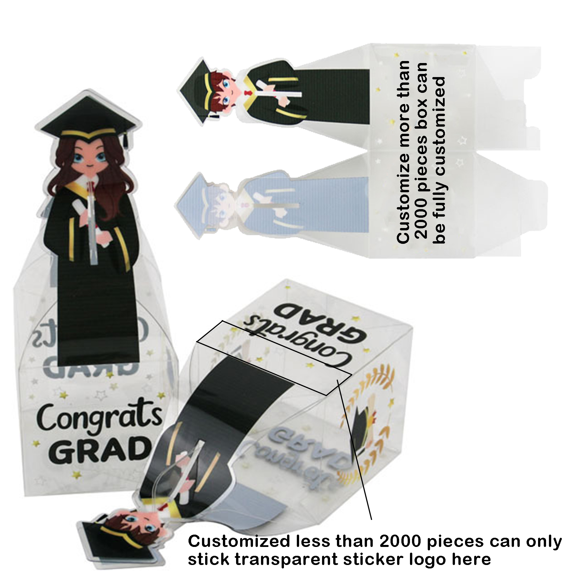 Congrats Grad PVC Party Favor Boxes 2
