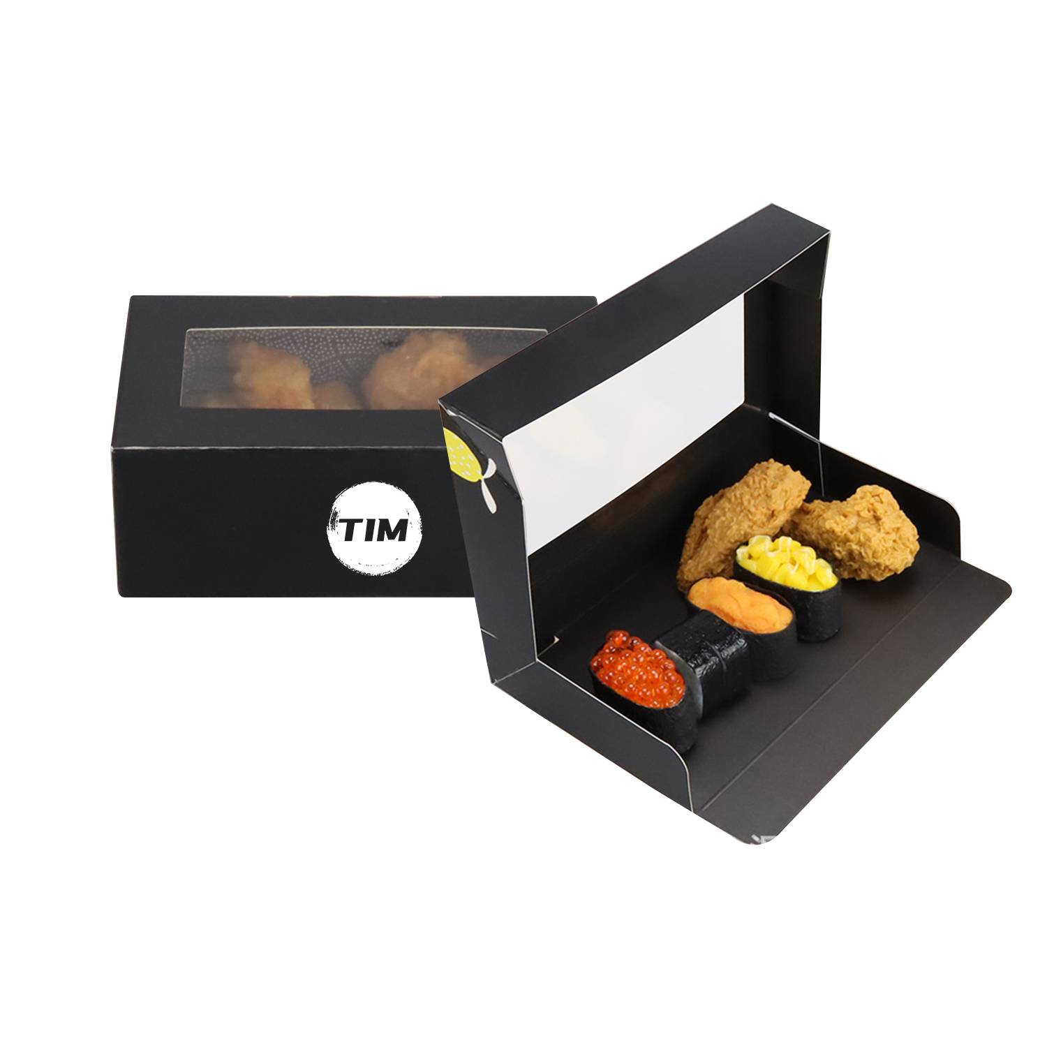 Custom Transparent Window Flip Sushi Box 2