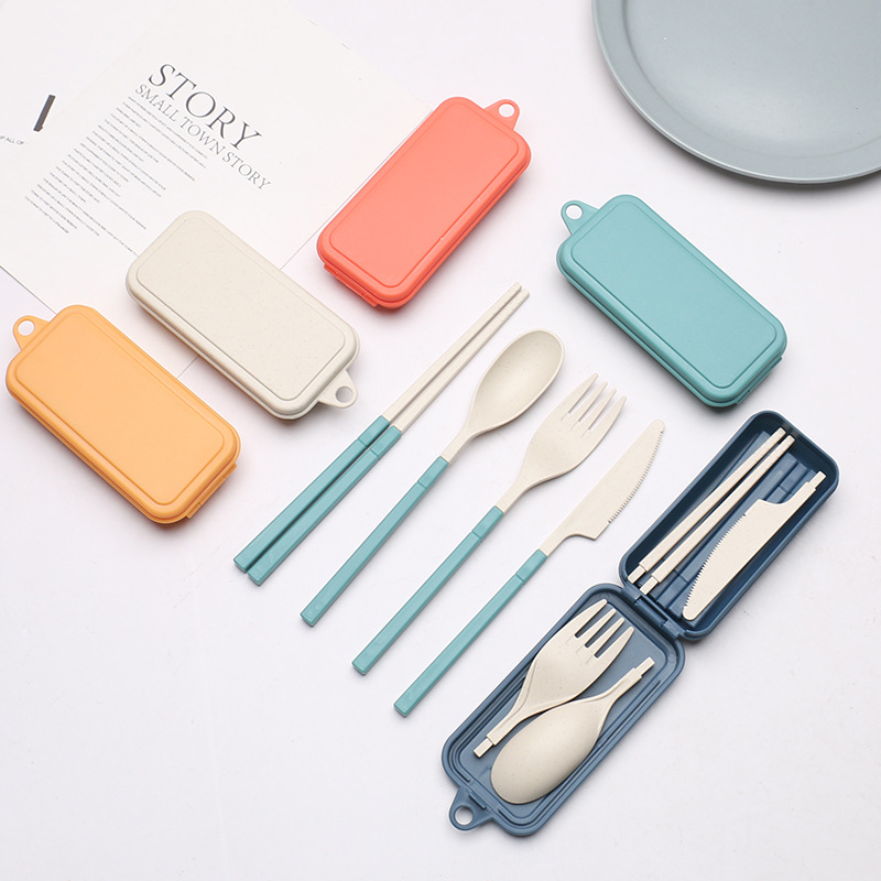 4 Sets Collapsible Reusable Utensils With Portable Case 4