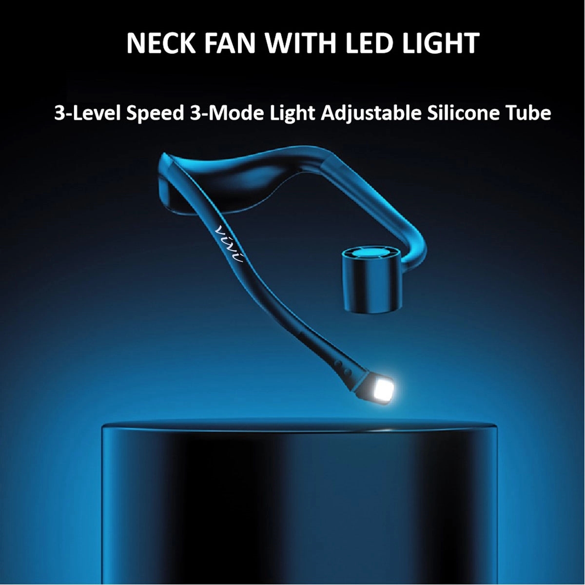 Portable Neck Fan With Led Light Bladeless 1