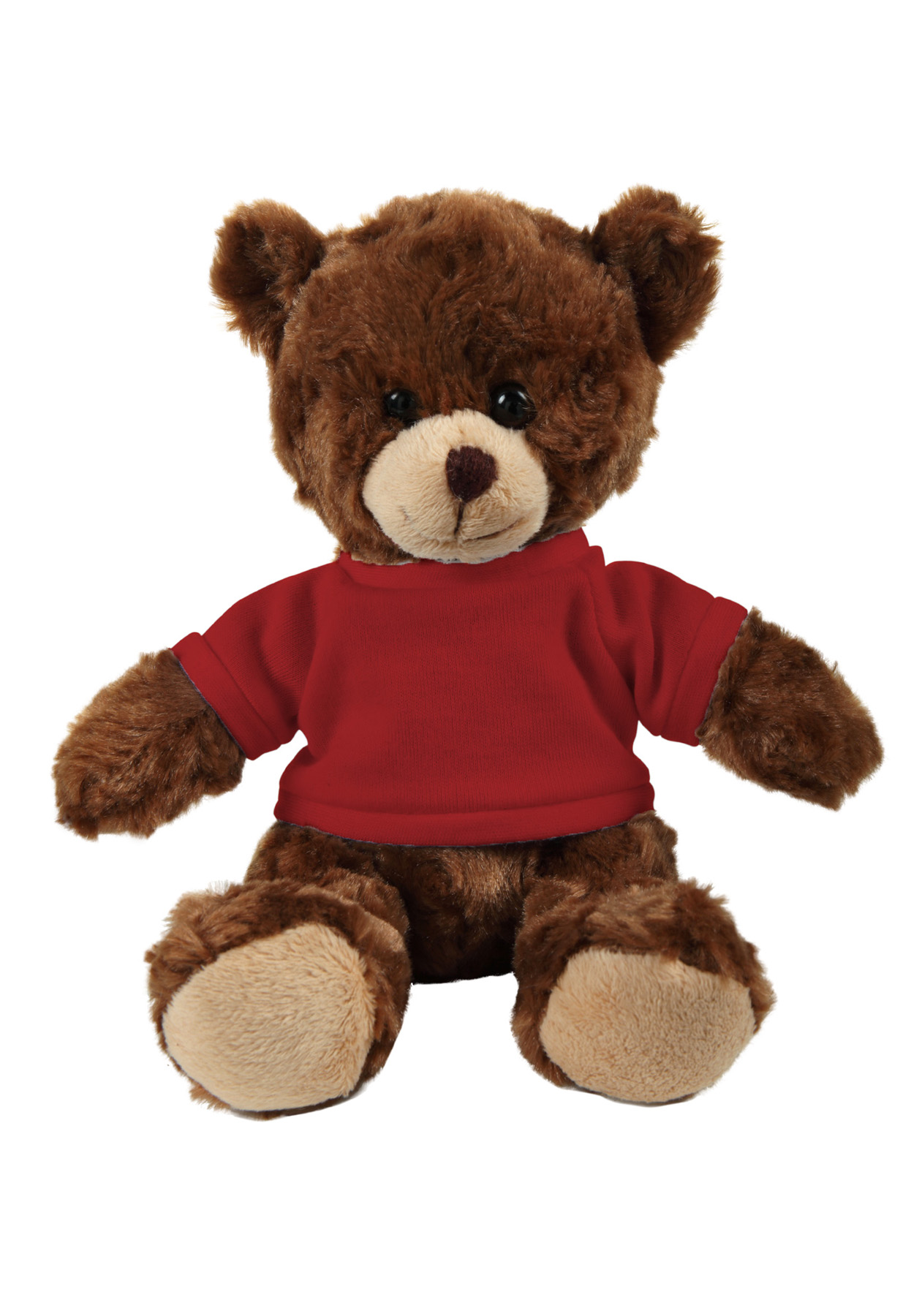 soft plush  Chocolate Curly Sitting Bear with t-shirt 19