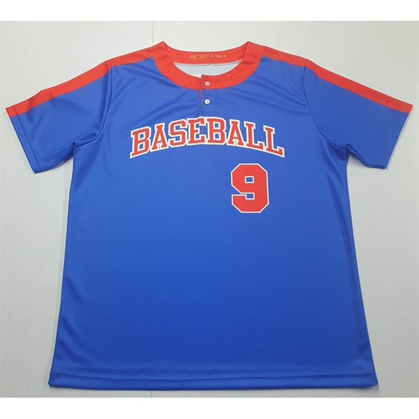 Sublimation UPF Mesh 2-Button Baseball Henley - Men Women 8