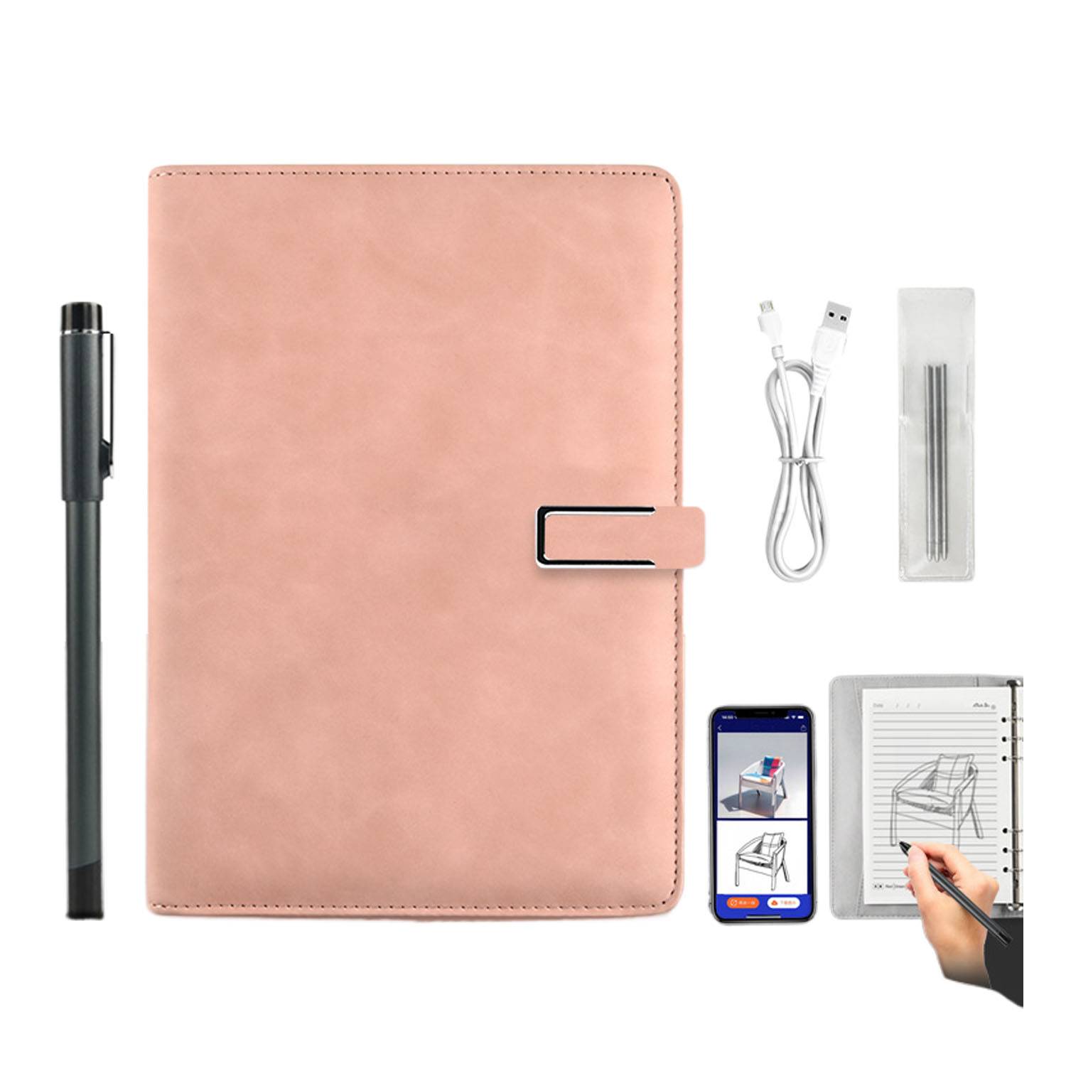 A5 Digital Smart PU Leather Notebook Pen Set 3